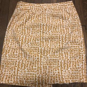 J Crew Tan White and Peach Skirt
